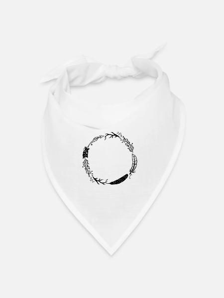 Kreis Federn zum selbst gestalten - Bandana Dreieckstuch - Weiß