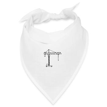 Baukran Baustelle - Bandana Dreieckstuch - Weiß - Vorne