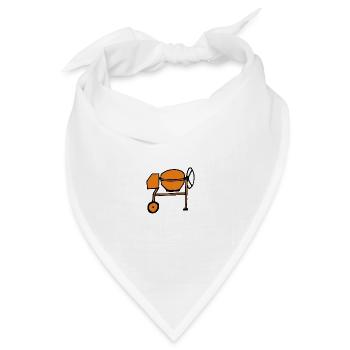 Betonmischer - Bandana Dreieckstuch - Weiß - Vorne