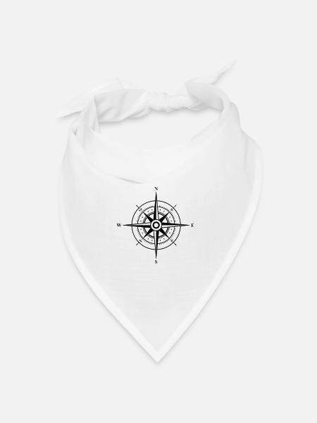 Windrose Segeln Camping Wohnmobil See Island Stone - Bandana Dreieckstuch - Weiß