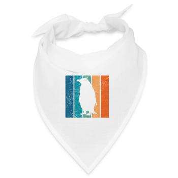 Pinguin Pinguine Tier Eis Südpol Retro Geschenk - Bandana Dreieckstuch - Weiß - Vorne