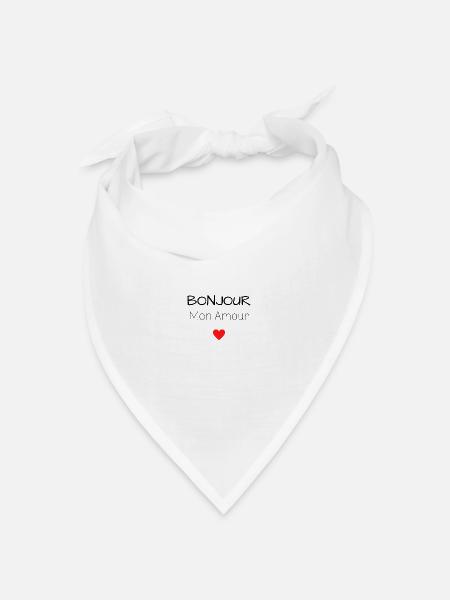 Hallo mein Liebling - Bandana Dreieckstuch - Weiß