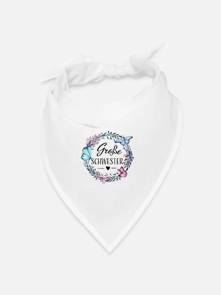 Große Schwester - Geschenk für große schwester - Bandana Dreieckstuch - Weiß