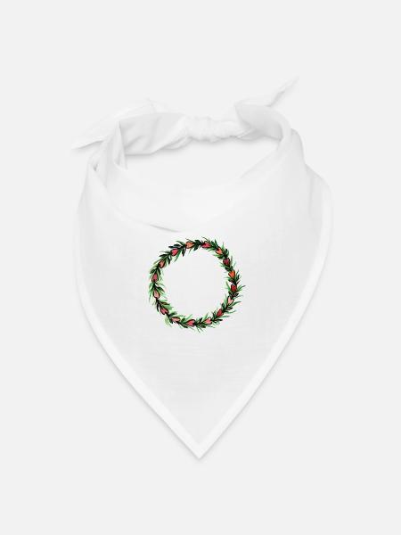 Blumenkranz Herz Blume - Bandana Dreieckstuch - Weiß