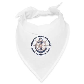 Arcachon Bay Frankreich Nautische Sommeranker Design - Bandana Dreieckstuch - Weiß - Vorne