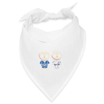 Judopaar Sportler Gift - Bandana Dreieckstuch - Weiß - Vorne