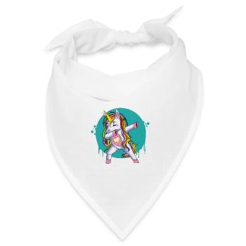 Einhorn Dab Mädchen Kawai Fantasy Geschenk Humor Baby - Bandana Dreieckstuch - Weiß - Vorne