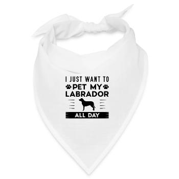 Ich möchte nur meinen Labrador den ganzen Tag streicheln - Bandana Dreieckstuch - Weiß - Vorne