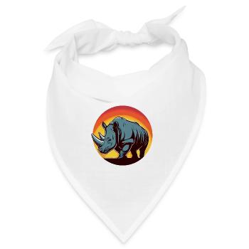 nashorn sunset rund - Bandana Dreieckstuch - Weiß - Vorne