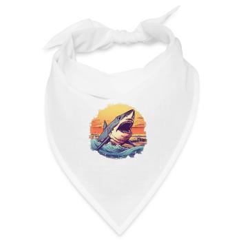 Weißer Hai - Bandana Dreieckstuch - Weiß - Vorne