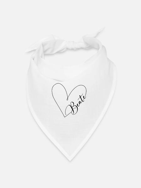 Beate Name Herzlinie - Bandana Dreieckstuch - Weiß