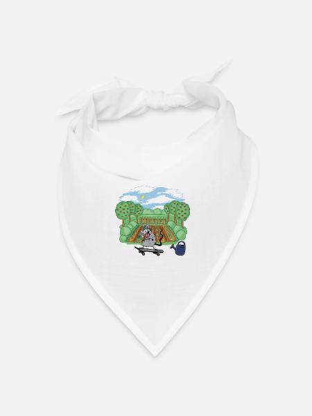 Garten Ratten Skater Skateboard Natur Schädling - Bandana Dreieckstuch - Weiß