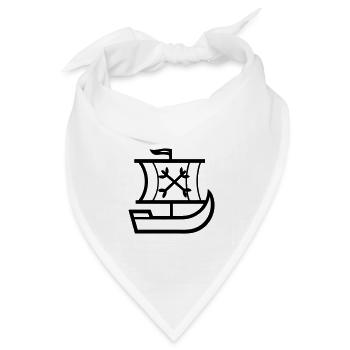 Piratenschiff - Bandana Dreieckstuch - Weiß - Vorne