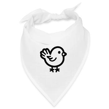 Küken - Bandana Dreieckstuch - Weiß - Vorne