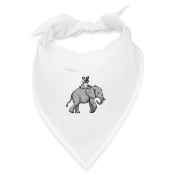 Reise reisen Trip Elefant Katze Tiere Kinder - Bandana Dreieckstuch - Weiß - Vorne