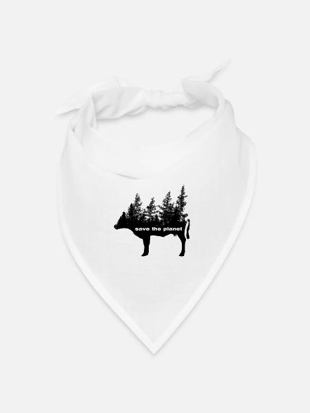 Save the Planet - Vegan Umweltschutz Kuhwald - Bandana Dreieckstuch - Weiß