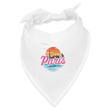 Paris Stadt - Bandana Dreieckstuch - Weiß - Vorne