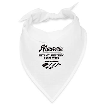 Maurerin Meisterin Maurermeisterin Betonbauerin - Bandana Dreieckstuch - Weiß - Vorne