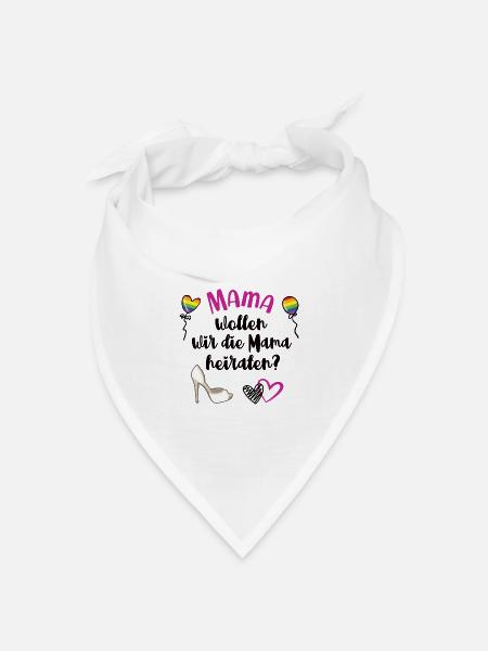 Heiratsantrag Lesbische Hochzeit LGBT Lesbe Heirat - Bandana Dreieckstuch - Weiß