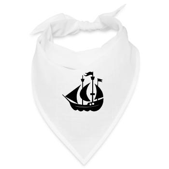 Piratenschiff - Bandana Dreieckstuch - Weiß - Vorne