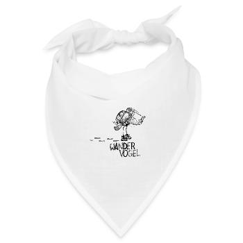 Wandervogel schwarz - Serie Komischer Vogel - Bandana Dreieckstuch - Weiß - Vorne