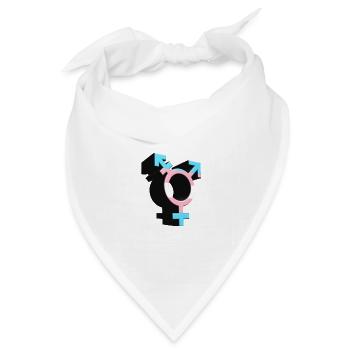 Transgender Symbol Transgender Flagge Trans farben - Bandana Dreieckstuch - Weiß - Vorne