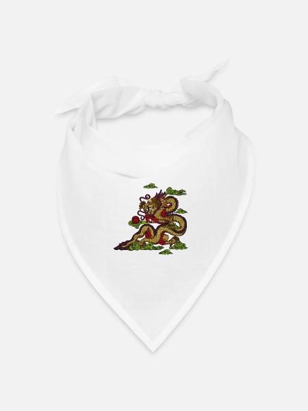 Chinesischer Drache - Bandana Dreieckstuch - Weiß