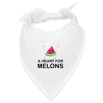 Melone Melonen Wassermelone - Bandana Dreieckstuch - Weiß - Vorne