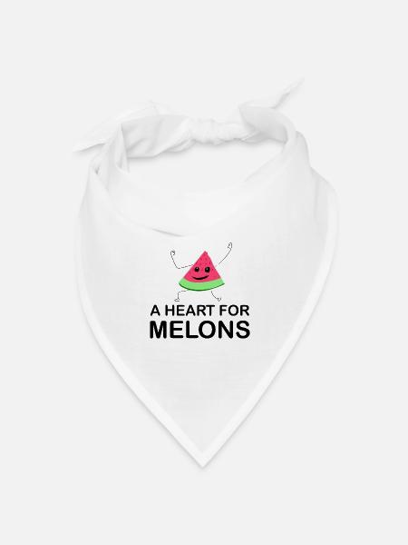 Melone Melonen Wassermelone - Bandana Dreieckstuch - Weiß