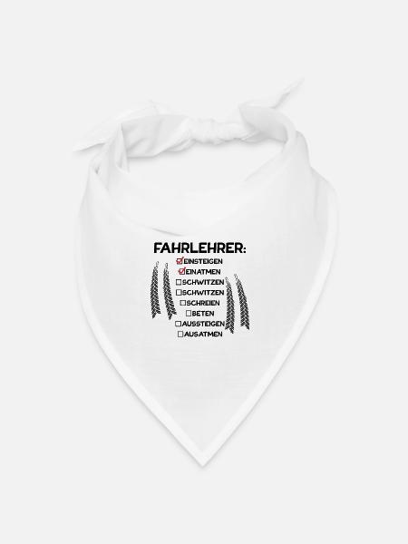 Fahrlehrer einsteigen einatmen Beruf Geschenk - Bandana Dreieckstuch - Weiß