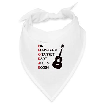 Gitarrist Gitarrensaiten Merksatz Gitarrenspieler - Bandana Dreieckstuch - Weiß - Vorne