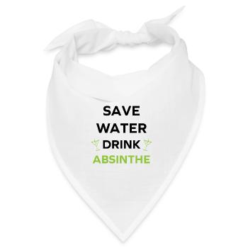 Wasser sparen, Absinth trinken - Bandana Dreieckstuch - Weiß - Vorne