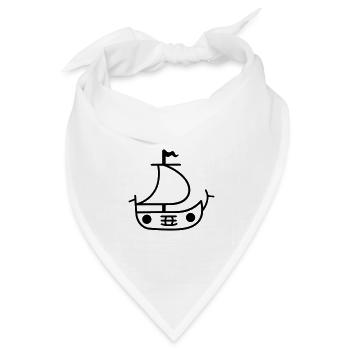 Piratenschiff - Bandana Dreieckstuch - Weiß - Vorne
