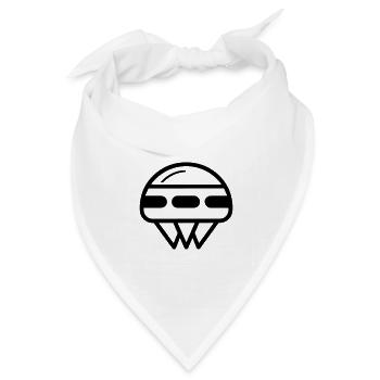 fliegende Untertasse - Bandana Dreieckstuch - Weiß - Vorne