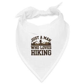 Just a man who loves Hiking Wandern Wanderung - Bandana Dreieckstuch - Weiß - Vorne
