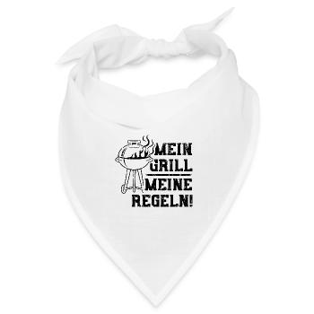 Mein Grill Meine Regeln - Grillen - Bandana Dreieckstuch - Weiß - Vorne
