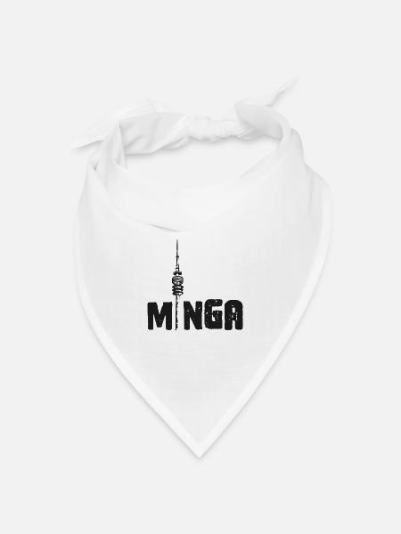 Minga - München Olypiaturm Fernsehturm - Bandana Dreieckstuch - Weiß