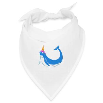 Eiscreme Narwhal Naschkatze Gift - Bandana Dreieckstuch - Weiß - Vorne