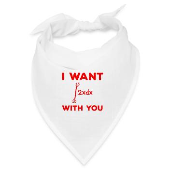 I want 69 with you Integral Mathematik Student - Bandana Dreieckstuch - Weiß - Vorne