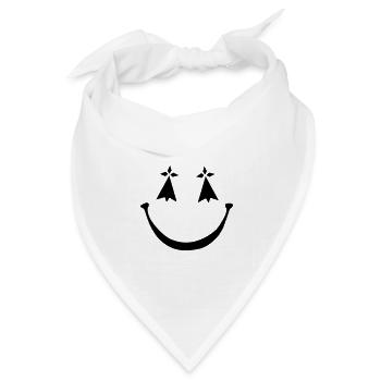 smiley breton1 Hermelin - Bandana Dreieckstuch - Weiß - Vorne