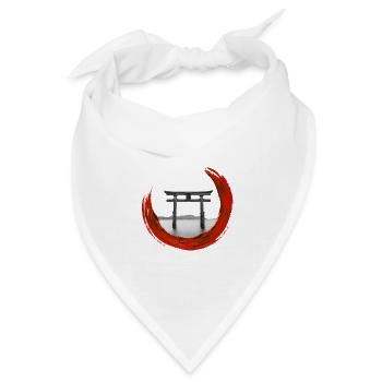 Japan Torii Design - Bandana Dreieckstuch - Weiß - Vorne