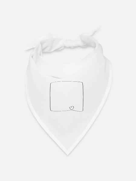 Herz im breiten Rahmen - Bandana Dreieckstuch - Weiß