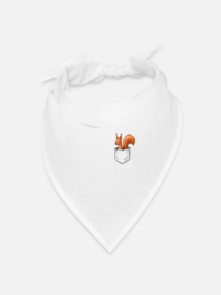 Lässig niedliches Eichhörnchen In Deiner Tasche - Bandana Dreieckstuch - Weiß