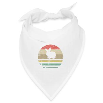 Hase Osterhase Hasen Häschen Rabbit Retro Geschenk - Bandana Dreieckstuch - Weiß - Vorne