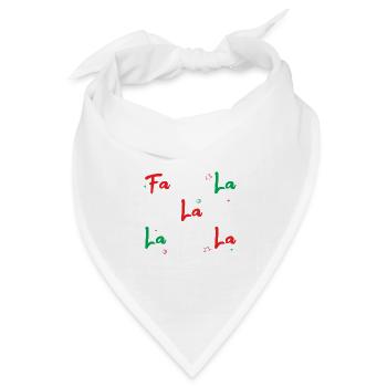 Fa la la. Weihnachtssängerin. Geschenk - Bandana Dreieckstuch - Weiß - Vorne