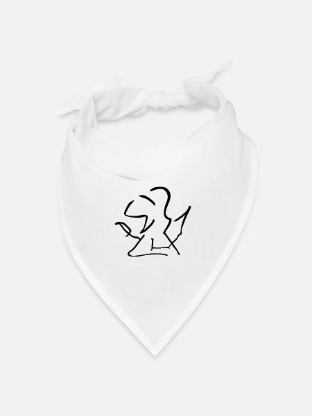 Engel Symbol mit Flügel Cartoon Zeichnung Stil - Bandana Dreieckstuch - Weiß
