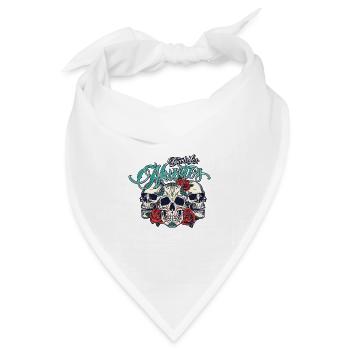 Dia de los muertos - Tag der Toten - Totenköpfe - Bandana Dreieckstuch - Weiß - Vorne