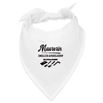 Maurerin Ausbildung Bestanden Prüfung Lehre Azubi - Bandana Dreieckstuch - Weiß - Vorne