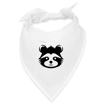 Panda-Kopf - Bandana Dreieckstuch - Weiß - Vorne