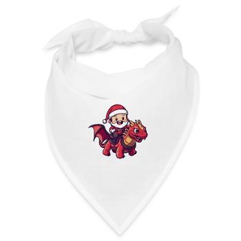 Drache Weihnachtsmann Cartoon - Bandana Dreieckstuch - Weiß - Vorne